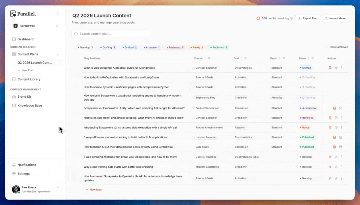 Product context indexing demonstration